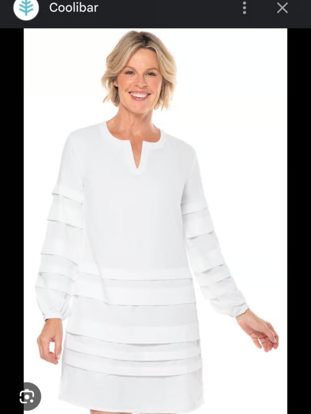 Coolibar Kallithea cover up dress white M NEW